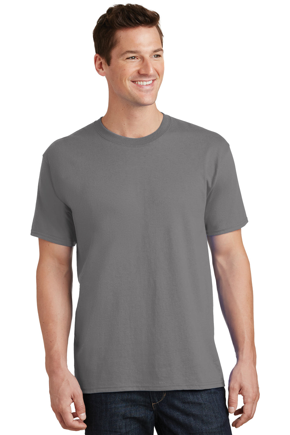 Port & Company PC54 Mens Core Short Sleeve Crewneck T-Shirt Medium Grey Front