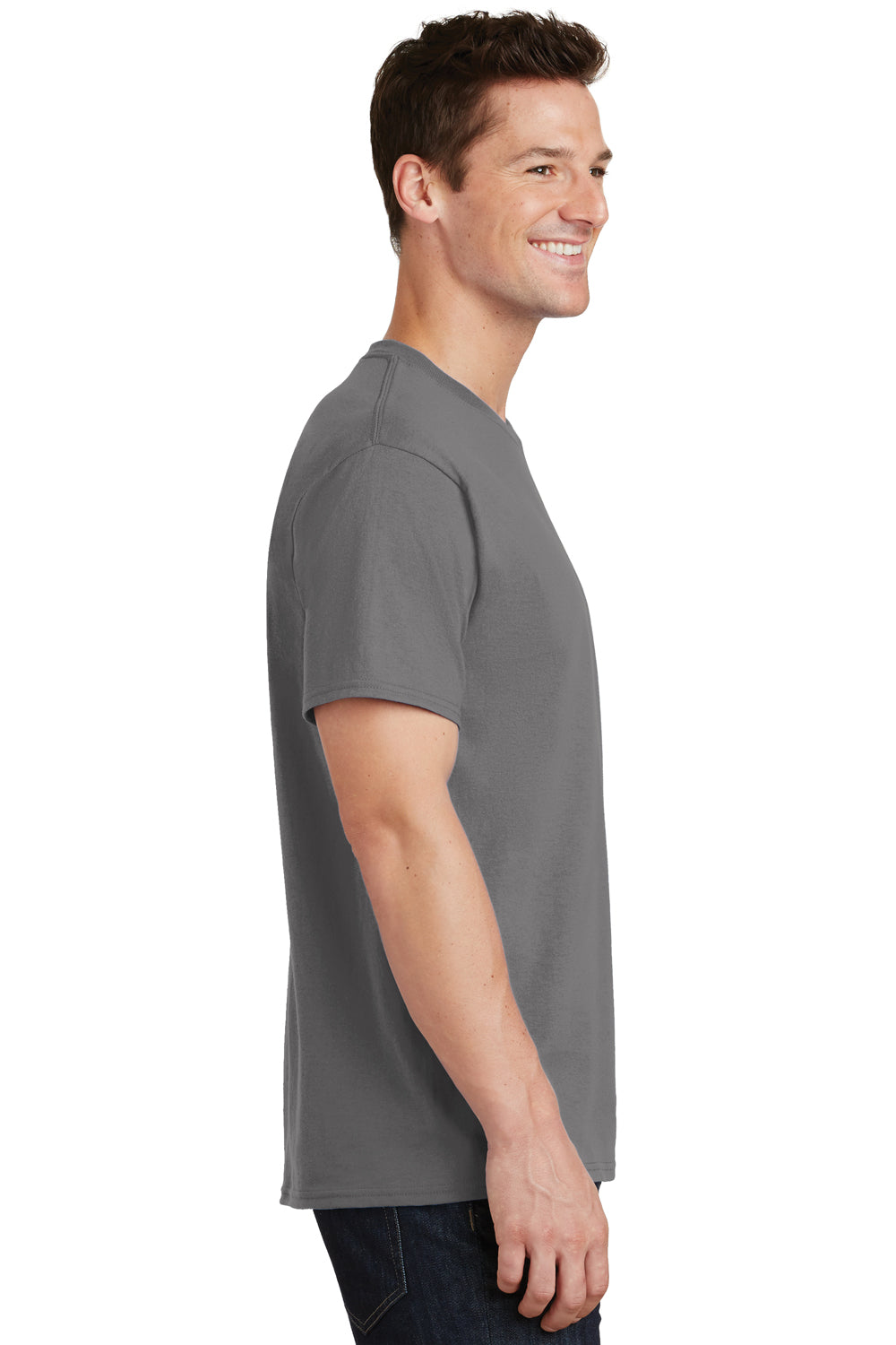 Port & Company PC54 Mens Core Short Sleeve Crewneck T-Shirt Medium Grey Side