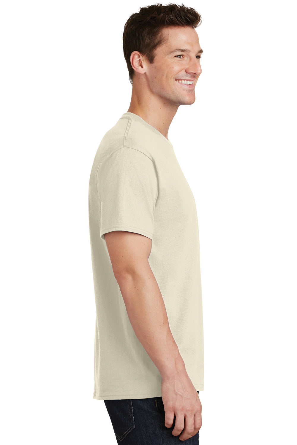 Port & Company PC54 Mens Core Short Sleeve Crewneck T-Shirt Natural Side
