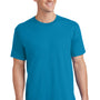 Port & Company Mens Core Short Sleeve Crewneck T-Shirt - Neon Blue
