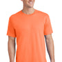 Port & Company Mens Core Short Sleeve Crewneck T-Shirt - Neon Orange
