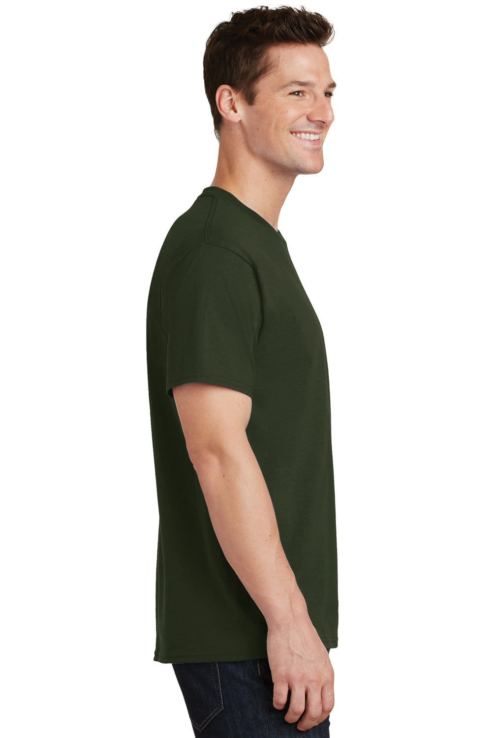 Port & Company PC54 Mens Core Short Sleeve Crewneck T-Shirt Olive Green Side