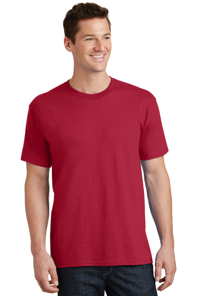 Port & Company PC54 Mens Core Short Sleeve Crewneck T-Shirt Red Front