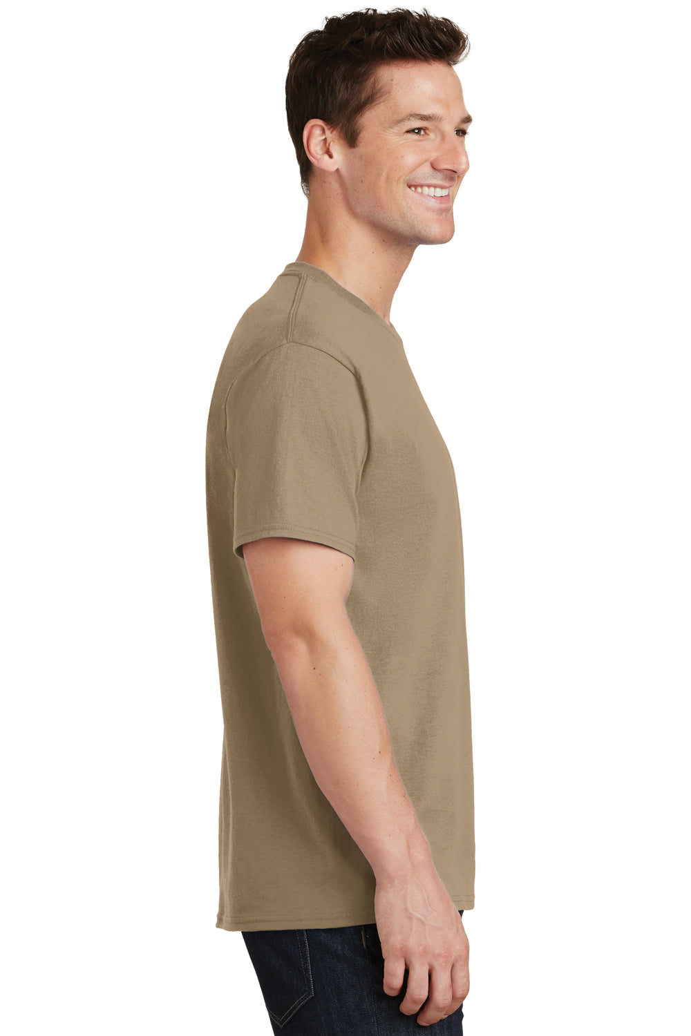 Port & Company PC54 Mens Core Short Sleeve Crewneck T-Shirt Sand Brown Side