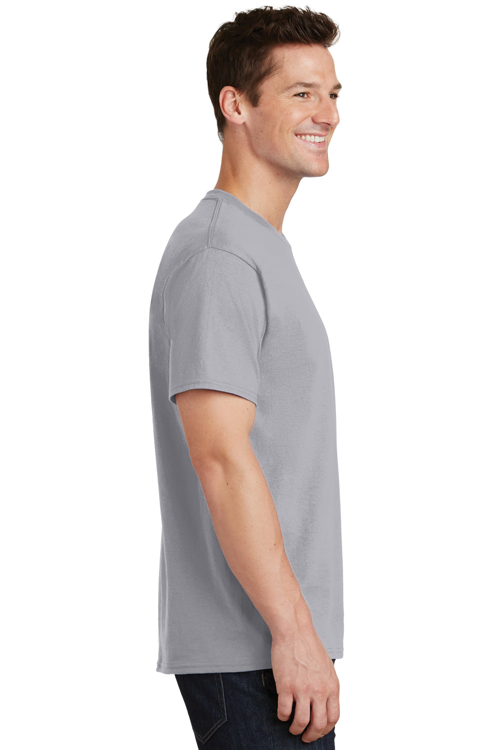 Port & Company PC54 Mens Core Short Sleeve Crewneck T-Shirt Silver Grey Side