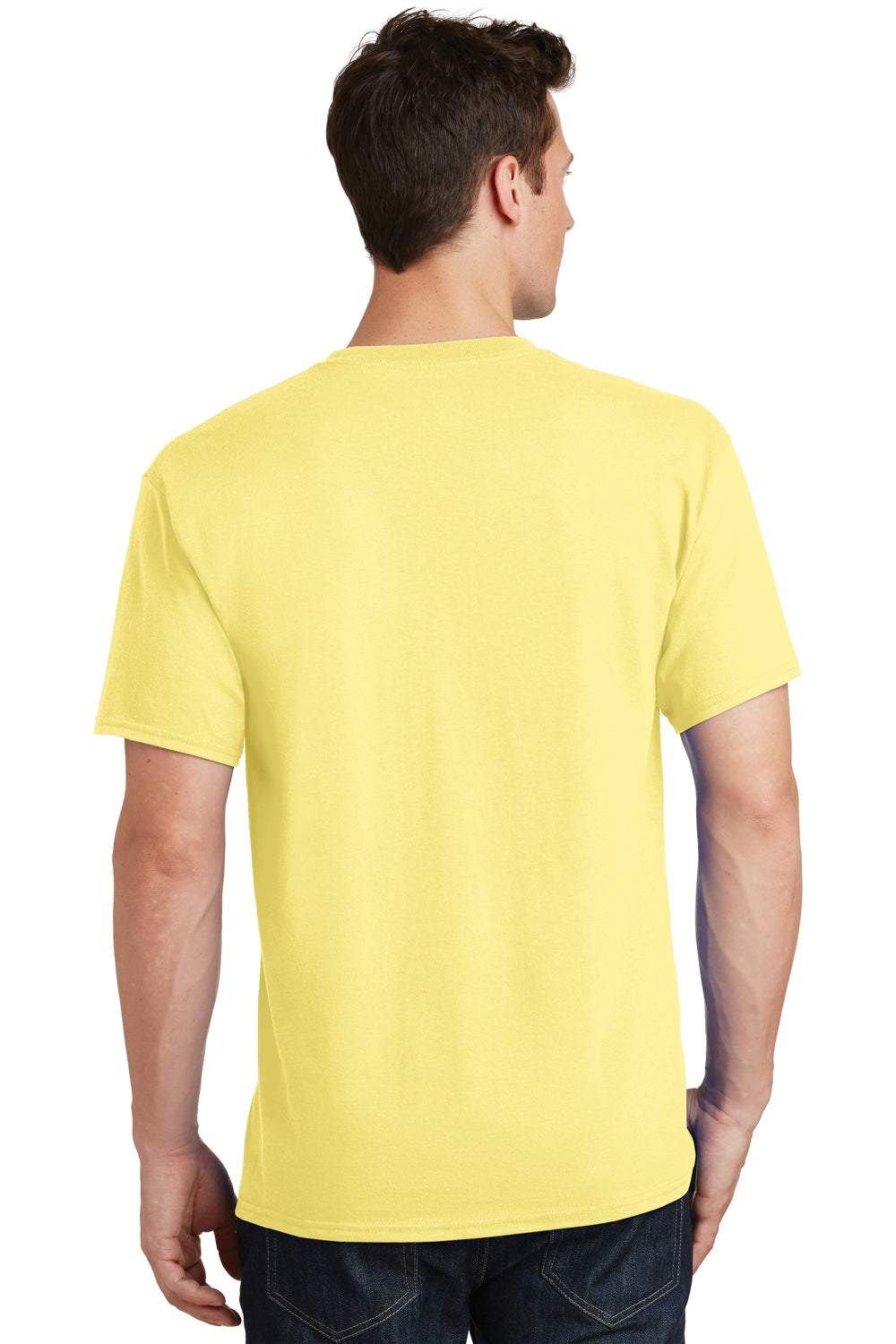 Port & Company PC54 Mens Core Short Sleeve Crewneck T-Shirt Yellow Back