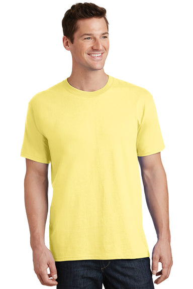 Port & Company PC54 Mens Core Short Sleeve Crewneck T-Shirt Yellow Front