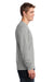 Port & Company PC54LS Mens Core Long Sleeve Crewneck T-Shirt Heather Grey Side