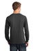 Port & Company PC54LS Mens Core Long Sleeve Crewneck T-Shirt Heather Dark Grey Back