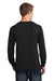 Port & Company PC54LS Mens Core Long Sleeve Crewneck T-Shirt Black Back