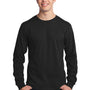 Port & Company Mens Core Long Sleeve Crewneck T-Shirt - Jet Black
