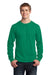 Port & Company PC54LS Mens Core Long Sleeve Crewneck T-Shirt Kelly Green Front