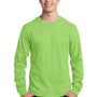 Port & Company Mens Core Long Sleeve Crewneck T-Shirt - Lime Green