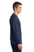 Port & Company PC54LS Mens Core Long Sleeve Crewneck T-Shirt Navy Blue Side