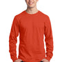 Port & Company Mens Core Long Sleeve Crewneck T-Shirt - Orange