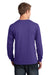 Port & Company PC54LS Mens Core Long Sleeve Crewneck T-Shirt Purple Back