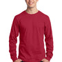 Port & Company Mens Core Long Sleeve Crewneck T-Shirt - Red