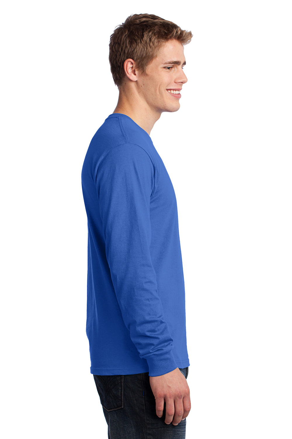 Port & Company PC54LS Mens Core Long Sleeve Crewneck T-Shirt Royal Blue Side
