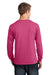 Port & Company PC54LS Mens Core Long Sleeve Crewneck T-Shirt Sangria Pink Back