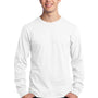 Port & Company Mens Core Long Sleeve Crewneck T-Shirt - White