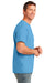 Port & Company PC54P Mens Core Short Sleeve Crewneck T-Shirt w/ Pocket Aqua Blue Side