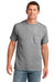 Port & Company PC54P Mens Core Short Sleeve Crewneck T-Shirt w/ Pocket Heather Grey Front
