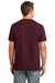 Port & Company PC54P Mens Core Short Sleeve Crewneck T-Shirt w/ Pocket Maroon Back