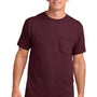Port & Company Mens Core Short Sleeve Crewneck T-Shirt w/ Pocket - Athletic Maroon