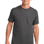 Port & Company Mens Core Short Sleeve Crewneck T-Shirt w/ Pocket - Charcoal Grey