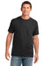 Port & Company PC54P Mens Core Short Sleeve Crewneck T-Shirt w/ Pocket Black Front