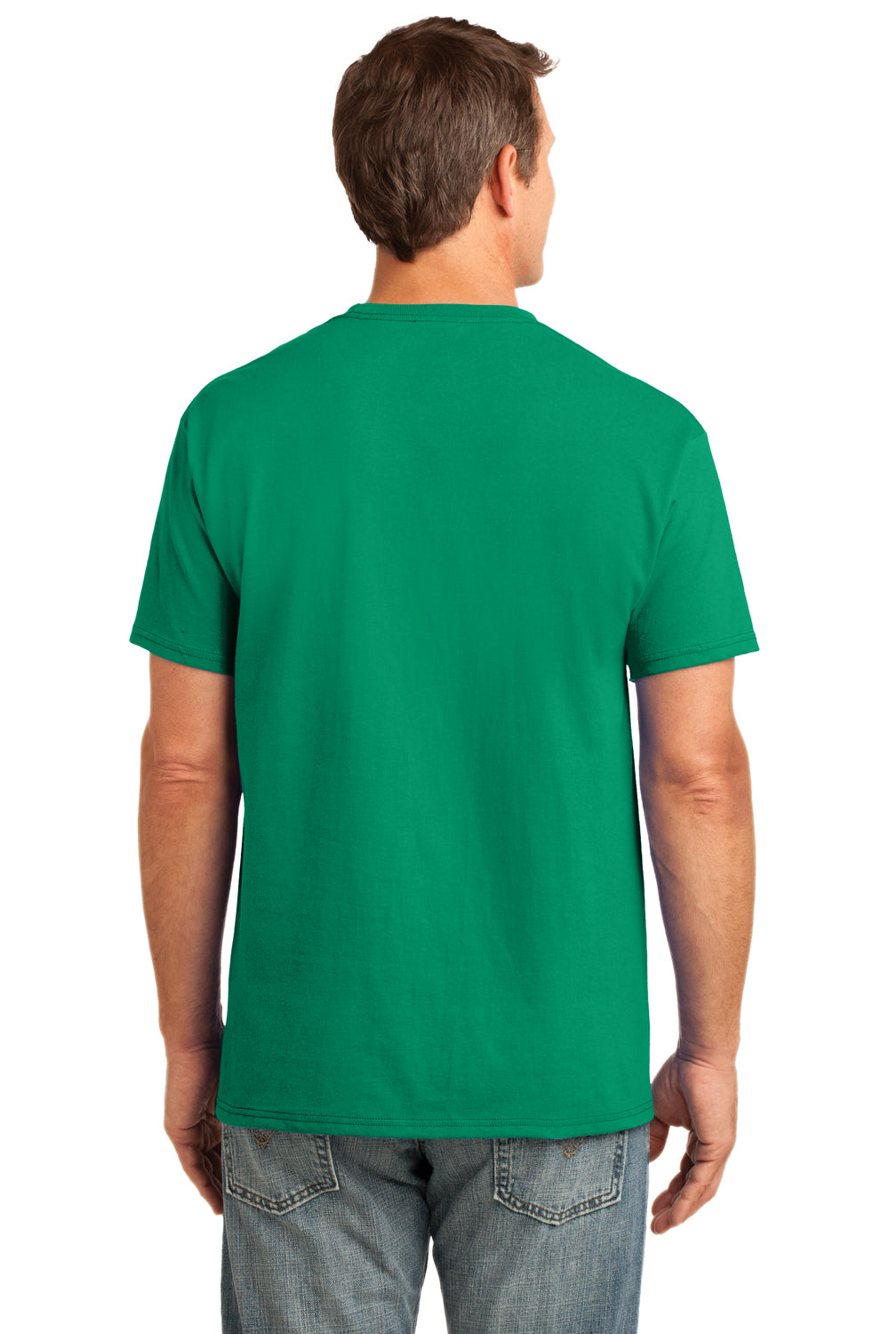 Port & Company PC54P Mens Core Short Sleeve Crewneck T-Shirt w/ Pocket Kelly Green Back