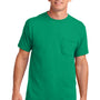 Port & Company Mens Core Short Sleeve Crewneck T-Shirt w/ Pocket - Kelly Green