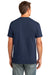 Port & Company PC54P Mens Core Short Sleeve Crewneck T-Shirt w/ Pocket Navy Blue Back