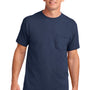 Port & Company Mens Core Short Sleeve Crewneck T-Shirt w/ Pocket - Navy Blue