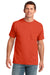 Port & Company PC54P Mens Core Short Sleeve Crewneck T-Shirt w/ Pocket Orange Front