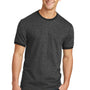 Port & Company Mens Core Ringer Short Sleeve Crewneck T-Shirt - Heather Dark Grey/Jet Black