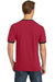Port & Company PC54R Mens Core Ringer Short Sleeve Crewneck T-Shirt Red/Black Back
