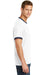 Port & Company PC54R Mens Core Ringer Short Sleeve Crewneck T-Shirt White/Navy Blue Side