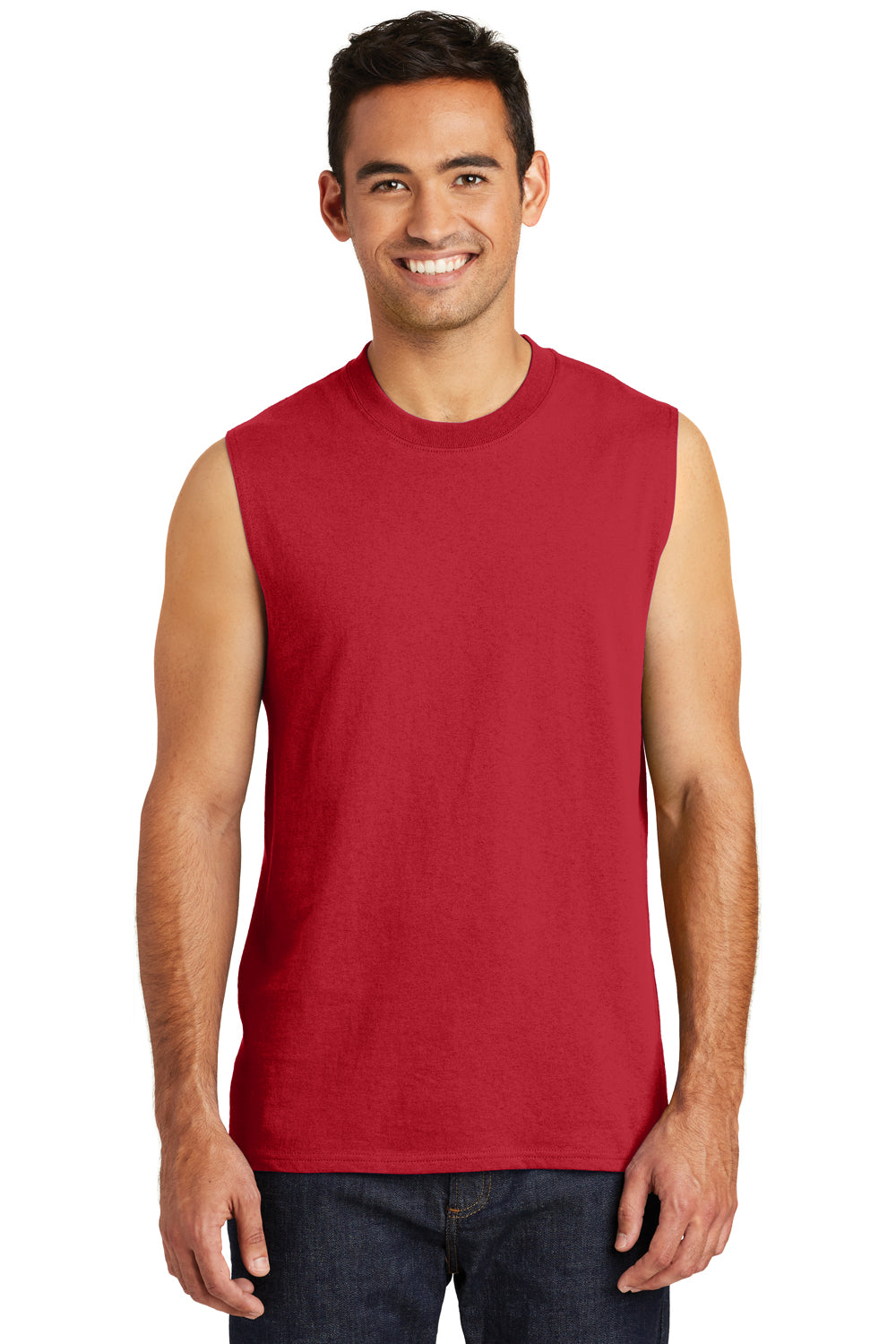 Port & Company PC54SL Mens Core Tank Top Red Front