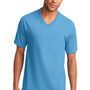 Port & Company Mens Core Short Sleeve V-Neck T-Shirt - Aquatic Blue