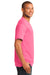 Port & Company PC54V Mens Core Short Sleeve V-Neck T-Shirt Neon Pink Side