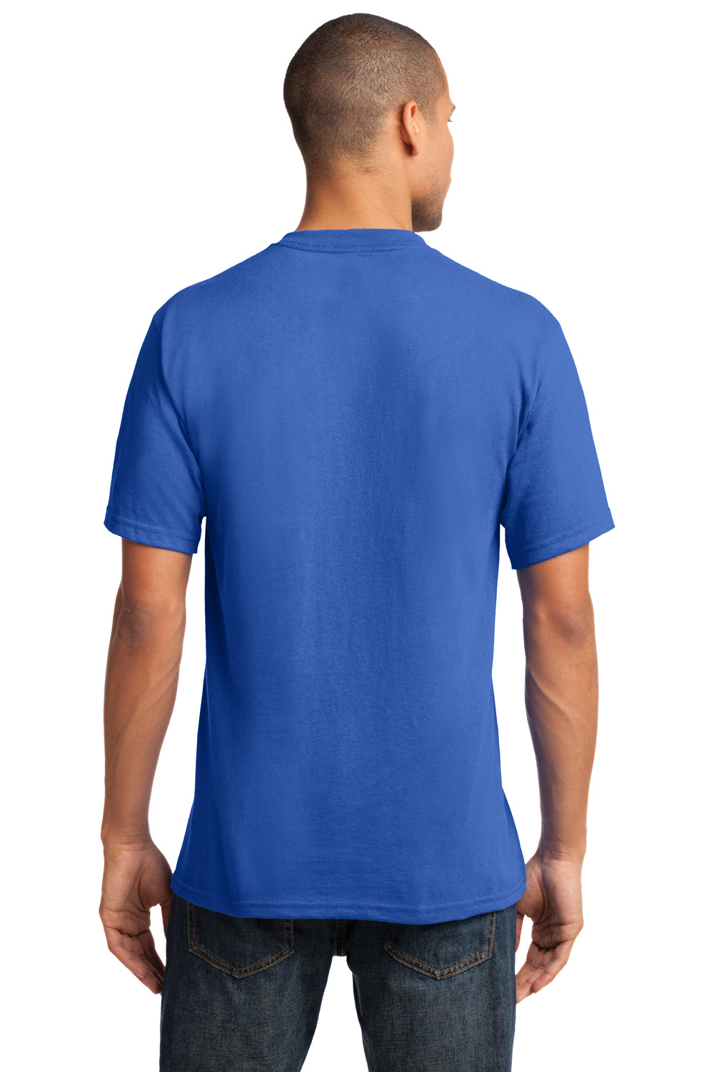 Port & Company PC54V Mens Core Short Sleeve V-Neck T-Shirt Royal Blue Back