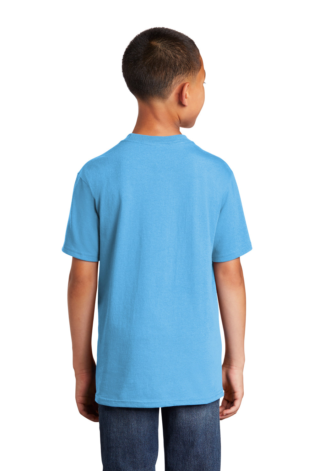 Port & Company PC54Y Youth Core Short Sleeve Crewneck T-Shirt Aqua Blue Back