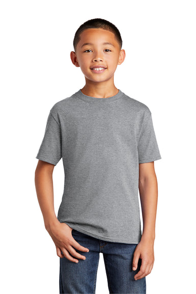 Port & Company PC54Y Youth Core Short Sleeve Crewneck T-Shirt Heather Grey Front