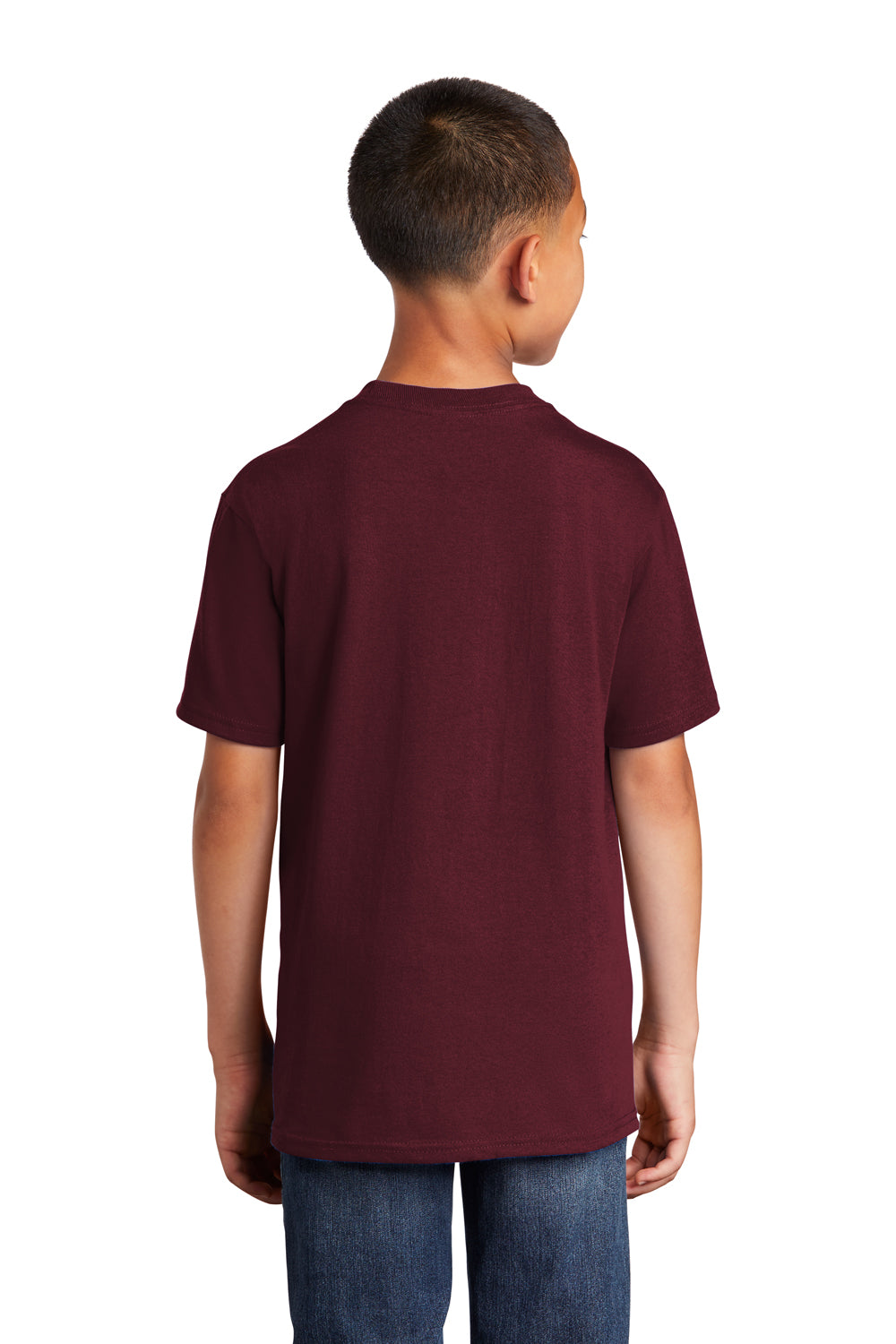Port & Company PC54Y Youth Core Short Sleeve Crewneck T-Shirt Maroon Back