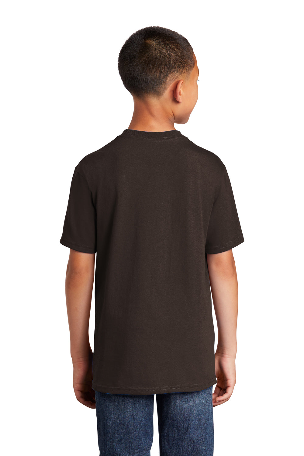 Port & Company PC54Y Youth Core Short Sleeve Crewneck T-Shirt Chocolate Brown Back