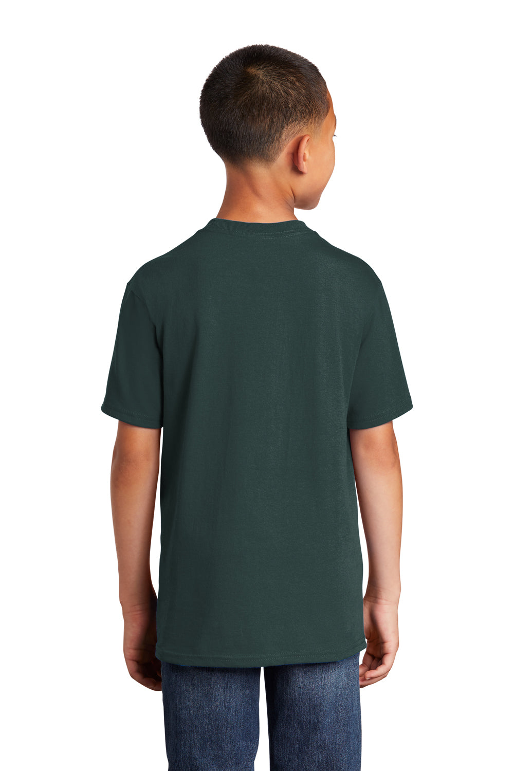 Port & Company PC54Y Youth Core Short Sleeve Crewneck T-Shirt Dark Green Back