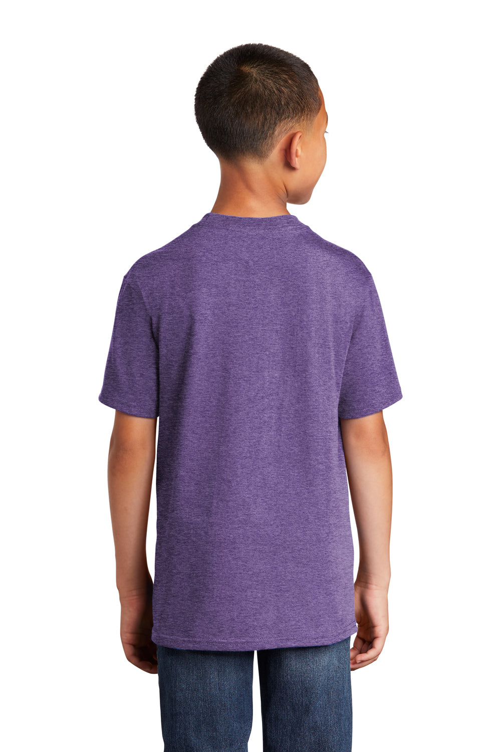 Port & Company PC54Y Youth Core Short Sleeve Crewneck T-Shirt Heather Purple Back
