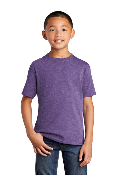 Port & Company PC54Y Youth Core Short Sleeve Crewneck T-Shirt Heather Purple Front