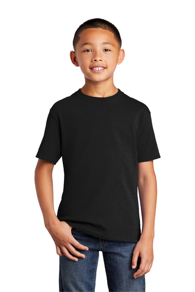 Port & Company PC54Y Youth Core Short Sleeve Crewneck T-Shirt Black Front